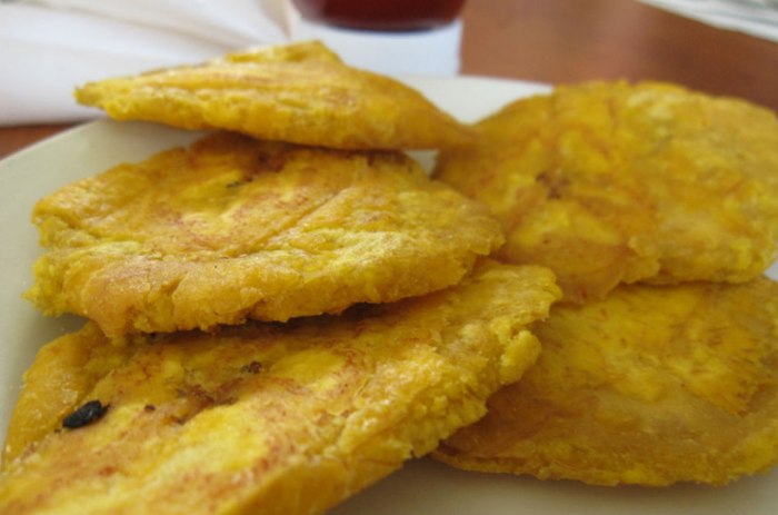 Puerto tostones paleo rican style crisp starting turn golden