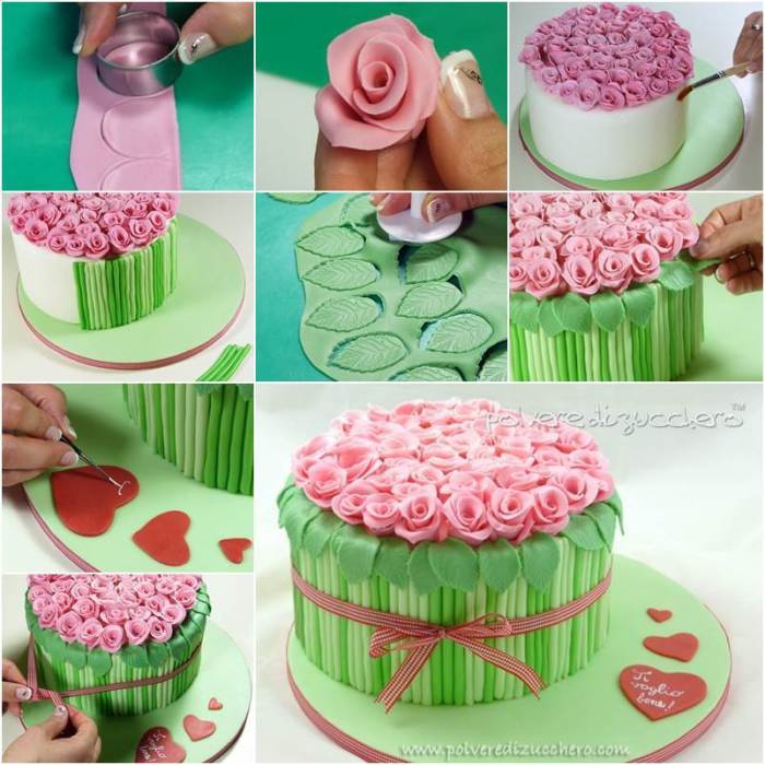 How to make rose cake decoration